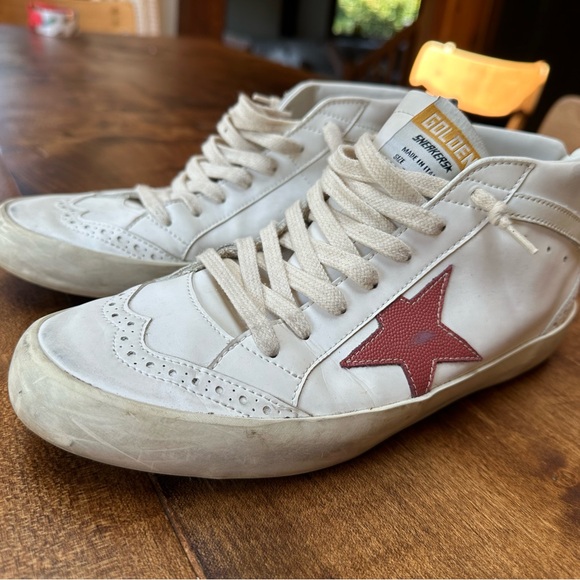 Golden Goose Mid Star Sneaker 
Color: White, Milky, & Brandy - Picture 1 of 6